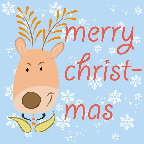 Χριστουγεννιάτικο Ελάφι Καλά Χριστούγεννα Και Καλή Χρονιά Εικονογράφηση Διανύσματος — Διανυσματικό Αρχείο