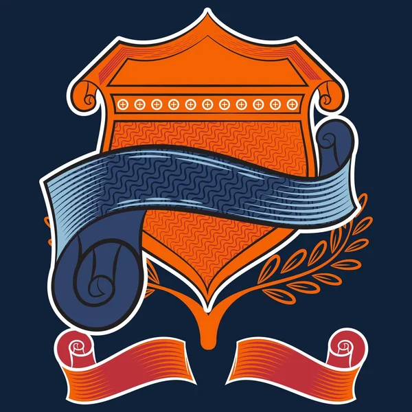 Classico Emblema Reale Araldico Emblema Del Ricamo Modello Grafico Vettoriale — Vettoriale Stock
