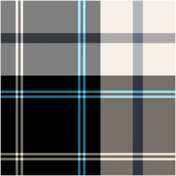 Black Plaid Geruit Tartan Naadloos Patroon Geschikt Voor Mode Textiel — Stockvector