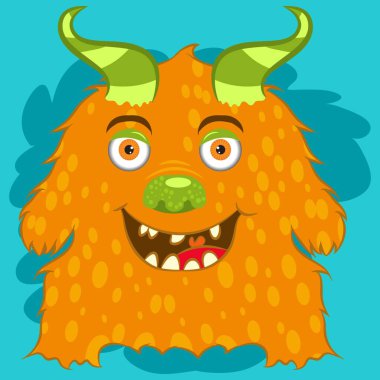 Görüntü vektörü arka planı olan sevimli bir canavar.