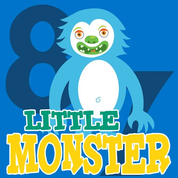 Illustratie Vector Van Schattig Monster Met Tekst Achtergrond — Stockvector