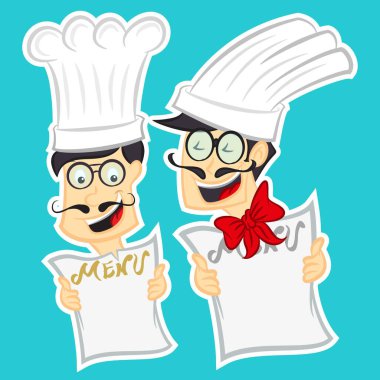 Fat cartoon chef. Vector clip art illustration with simple gradients. All in a single layer. clipart