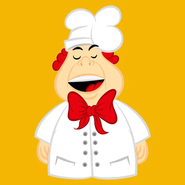 Gros Chef Bande Dessinée Illustration Clip Art Vectoriel Avec Des — Image vectorielle