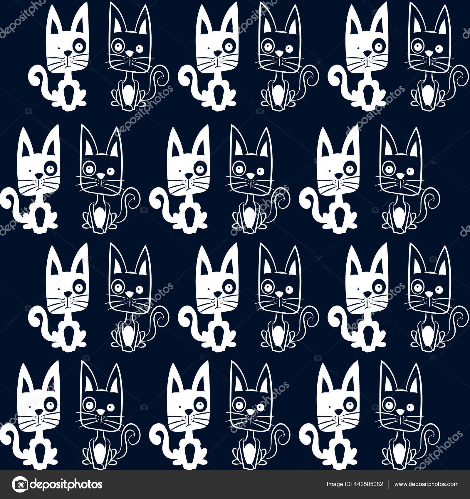 ファッションデザインなどを背景にした2色のイラスト柄かわいい猫 ストックベクター C Kamui7mx