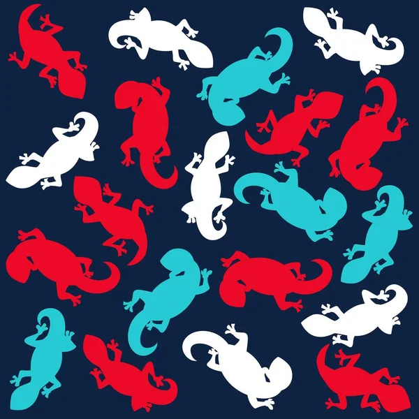 Patrón Ilustración Gecko Con Colores Fondo Para Productos Moda — Vector de stock
