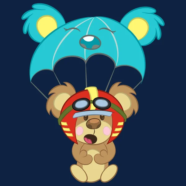 Illustration Vectorielle Ours Peluche Pilote Avec Costume Fond Pour Design — Image vectorielle