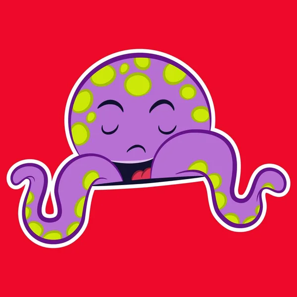 Illustratie Vector Schattig Octopus Cartoon Met Achtergrond — Stockvector