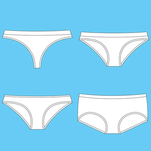 Verzameling Lingerie Slipje Beha Klaar Vector Illustraties — Stockvector