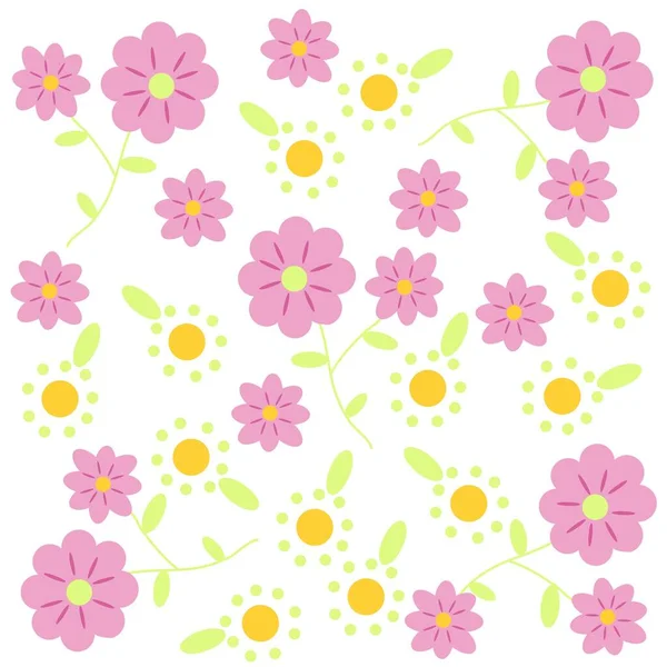 Illustration Pattern Pink Flowers Background Fashion Design Other Products — Stock Vector