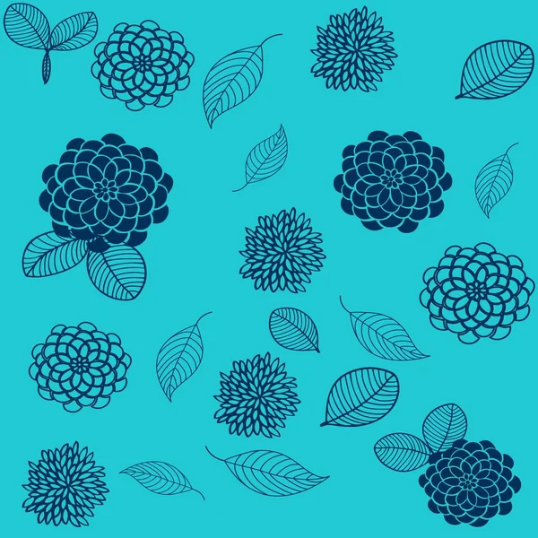 Illustration Motif Fleurs Bleues Fond Pour Design Mode Autres Produits — Image vectorielle