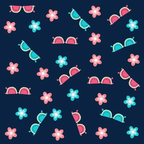 Illustration Lunettes Soleil Fleurs Avec Fond Pour Design Mode Autres — Image vectorielle