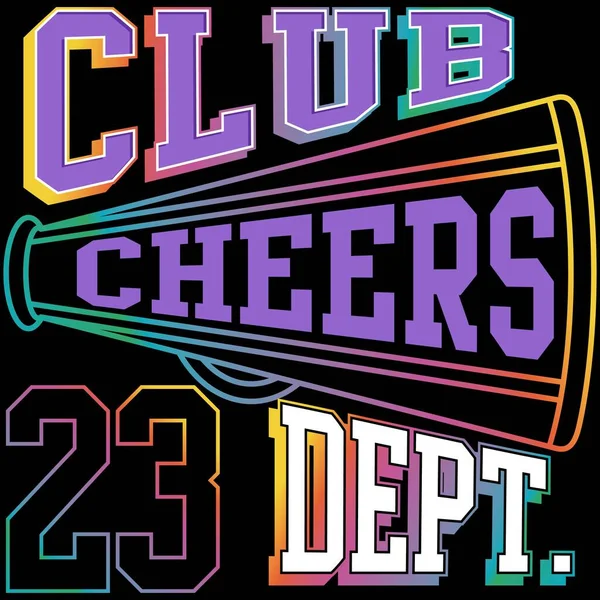 Vecteur Illustration Varsity Club Cheers Design Pour Design Mode Autres — Image vectorielle