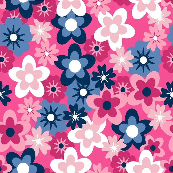 Εικονογράφηση Μοτίβο Λουλούδι Χρώματα Και Φόντο Για Σχεδιασμό Μόδας — Διανυσματικό Αρχείο