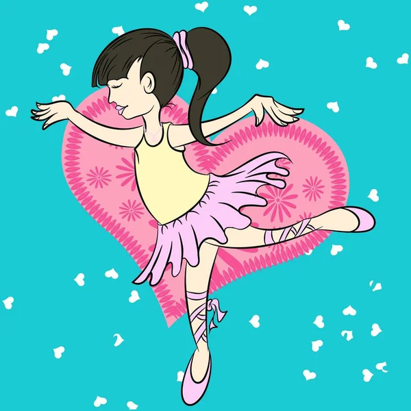 Illustration Vecteur Mignon Ballerine Dessin Animé Pour Conception Mode — Image vectorielle