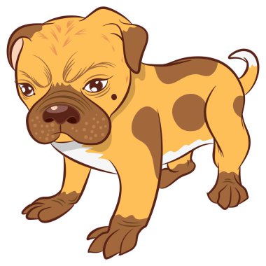 Görüntü vektörü arka planı olan sevimli köpek pug