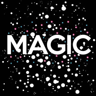 Moda için renk ve siyah arkaplanı olan metin MAGIC