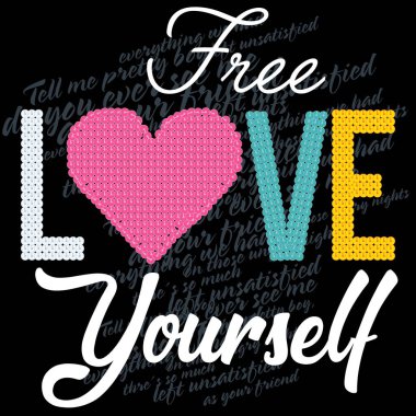 kolej tarzı whit metin Özgür Aşk Kendin ve siyah arkaplan