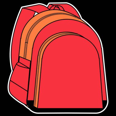 kırmızı sırt çantası ve siyah arkaplan