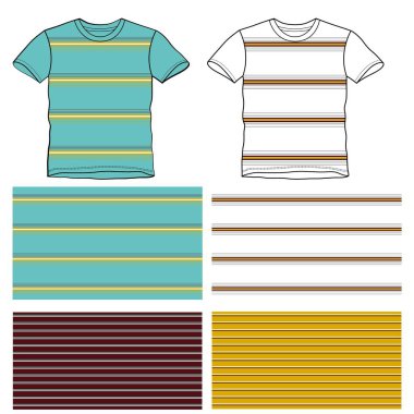 Çizgili polo tişört silueti, dört varyant