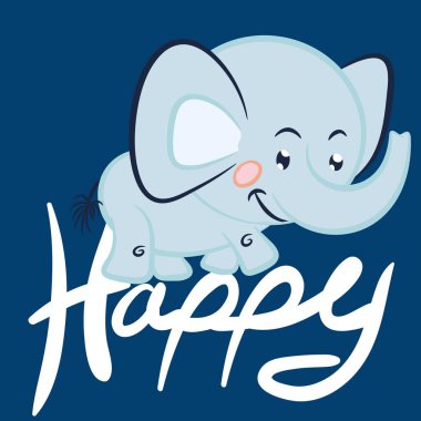 Mutlu ve özgeçmişi olan şirin bir bebek fil.