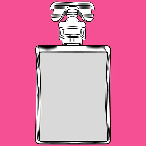 Пляшка Парфумів Жіноча Рожевим Фоном — стоковий вектор