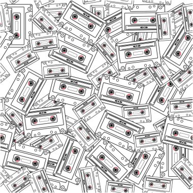 arkaplan retro vintage tasarımlı kaset deseni