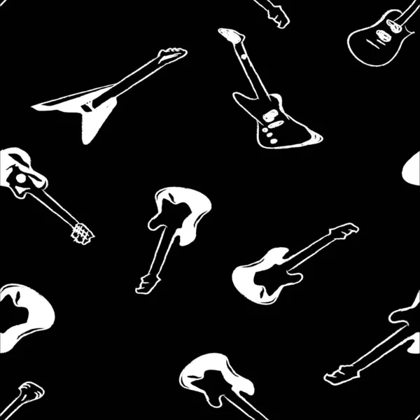 Modèle Guitare Avec Deux Couleurs Style Rock Design — Image vectorielle