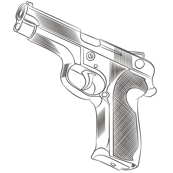 Illustration Vectorielle Pistolet Design Avec Fond Blanc — Image vectorielle