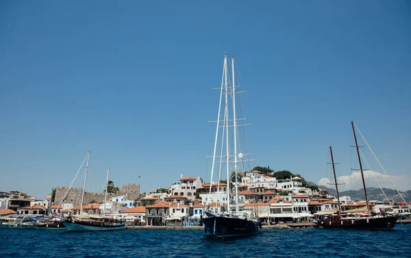 Sailing Yacht Mediterranean Sea Turkey Marmaris Marina Blue Ocean Incredible — Stock Photo, Image