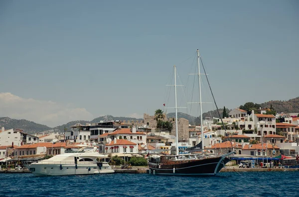 Sailing Yacht Mediterranean Sea Turkey Marmaris Marina Blue Ocean Incredible — Stock Photo, Image