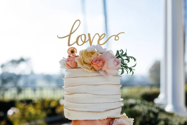 Stylish Expensive Luxurious Wedding Decor Flowers Cake Festive Reception — Stock Photo, Image