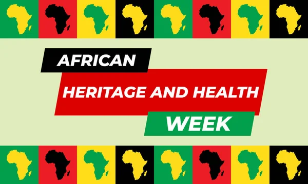 African Heritage and Health Week celebrates the foods, flavors and healthy cooking heritage of a traditional African diet. First Week in February. Poster, Template, Card, Banner, Design.