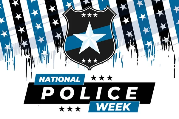 National Police Week. Celebrated in the United States in May. Police Officers Honor and Memorial Day. Poster, card, banner, background design.