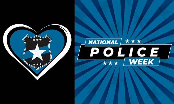 National Police Week. Celebrated in the United States in May. Police Officers Honor and Memorial Day. Poster, card, banner, background design.