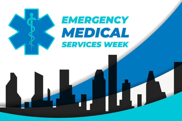 Emergency Medical Services Week Celebrated in May. Medical, healthcare concept. Poster, card, banner, background design.