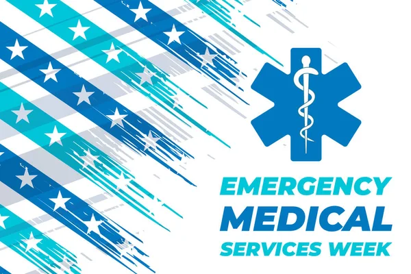 Emergency Medical Services Week Celebrated in May. Medical, healthcare concept. Poster, card, banner, background design.