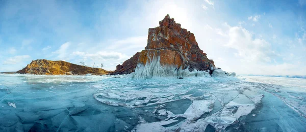 Hielo y rocas del lago Baikal — Foto de Stock