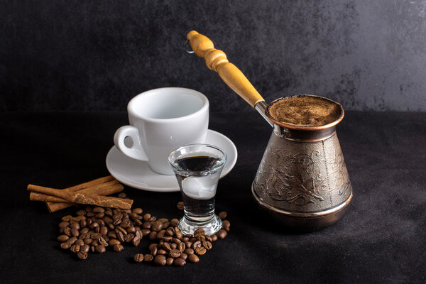 Turkish coffee, Turk and Cup of water