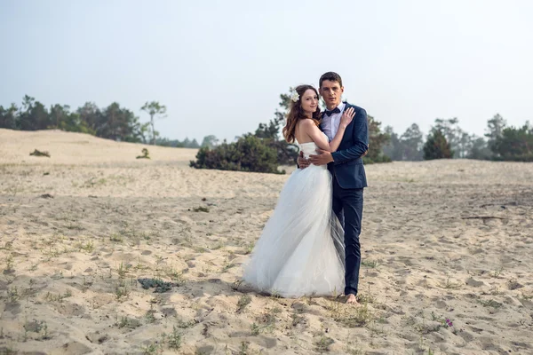 Liefhebbers aan de oever van een meer bij zonnig weer — Stockfoto