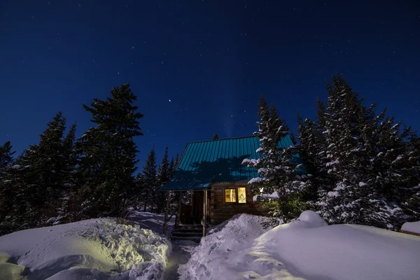 The light from the house in snowy Siberia — Stock Photo, Image