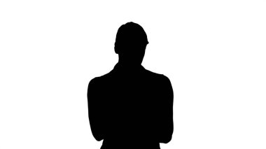 Siluet. Yakışıklı, sarışın, güzel bir kadın.