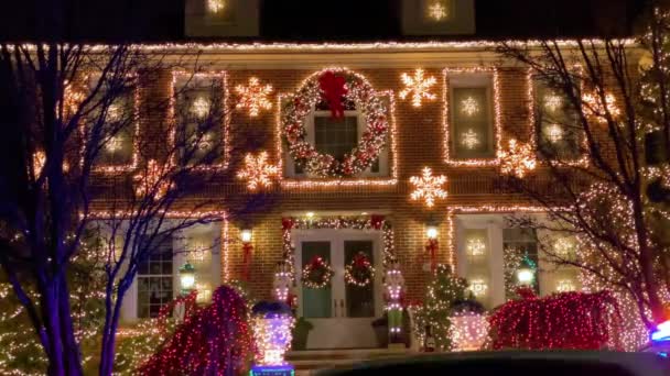 뉴욕. 2019 년 12 월 27 일. Dyker Heights Christmas lights, New York, USA — 비디오