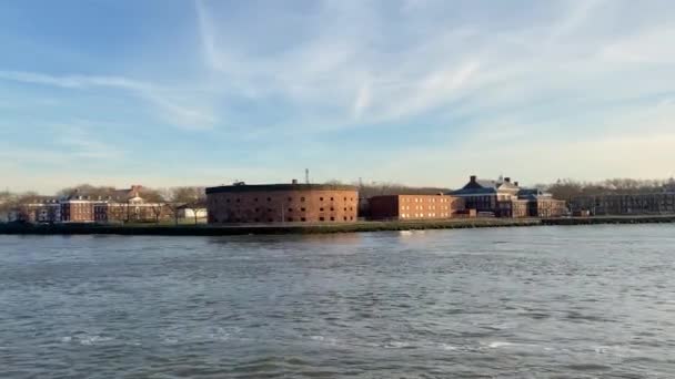 Governors Island, the Upper New York Bay — Stock Video