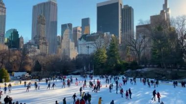 Central Park 'ta buz pateni. Wollman Pisti.