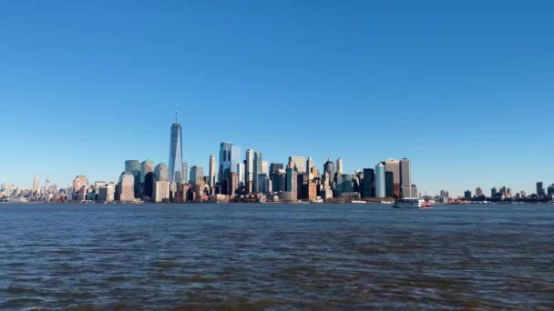 Skyline de Nueva York en un día soleado de invierno, EE.UU. — Vídeos de Stock