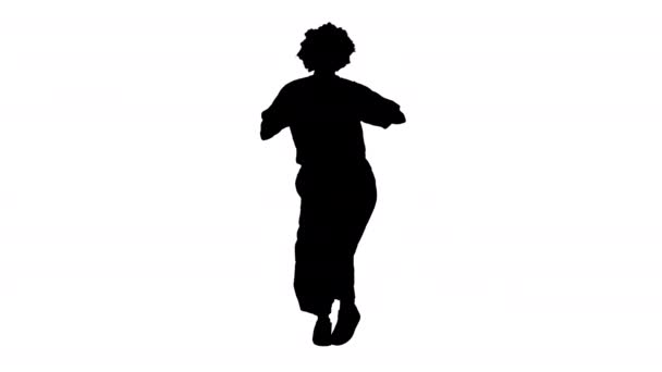 Silhouette Clown drôle coloré marche et danse. — Video