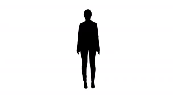 Silhouette Attraktive Geschäftsfrau, die nichts tut. — Stockvideo