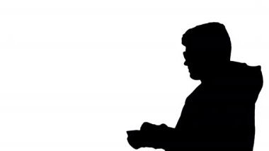 Siluet Yakışıklılık Dans eden şık küçük çocuk.