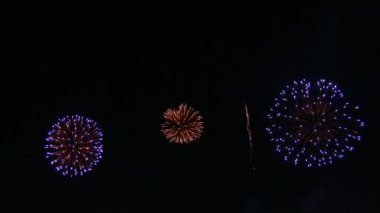 gece gökyüzünde güzel Japon havai fişek