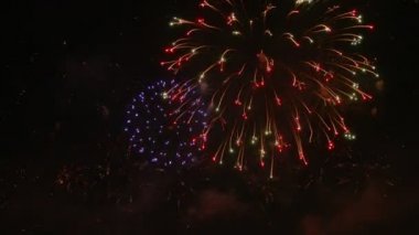 gece gökyüzünde güzel Japon havai fişek